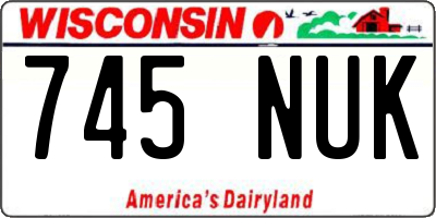 WI license plate 745NUK
