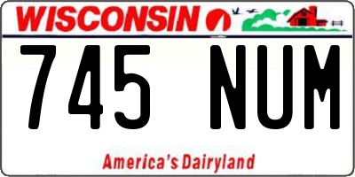 WI license plate 745NUM