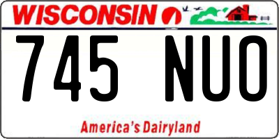 WI license plate 745NUO
