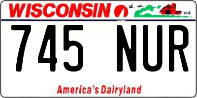 WI license plate 745NUR
