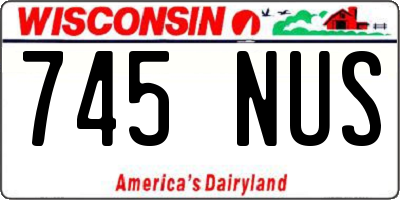 WI license plate 745NUS
