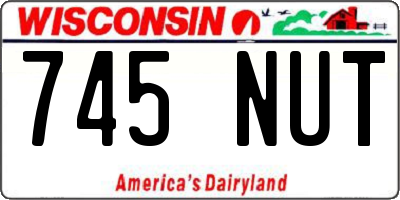 WI license plate 745NUT