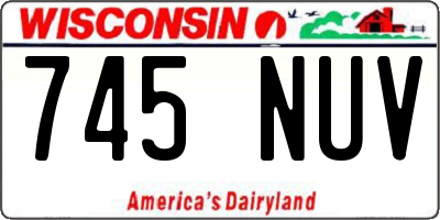 WI license plate 745NUV