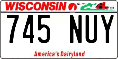 WI license plate 745NUY