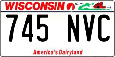 WI license plate 745NVC