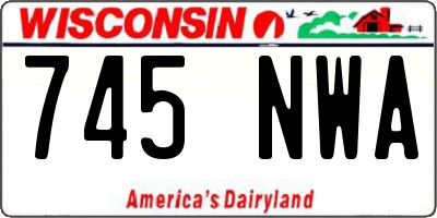 WI license plate 745NWA