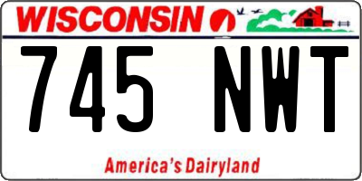 WI license plate 745NWT