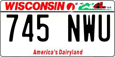 WI license plate 745NWU