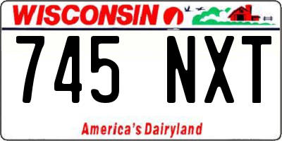 WI license plate 745NXT