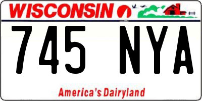 WI license plate 745NYA