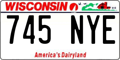 WI license plate 745NYE
