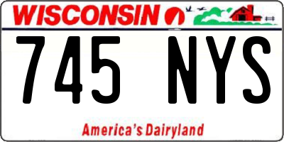 WI license plate 745NYS