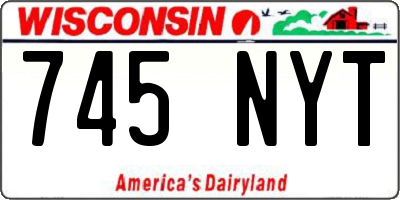 WI license plate 745NYT