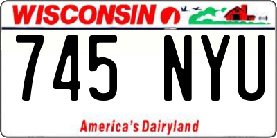 WI license plate 745NYU