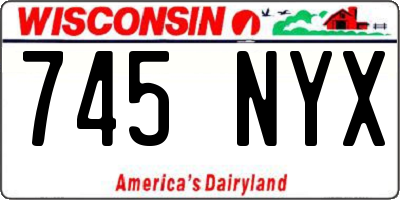 WI license plate 745NYX