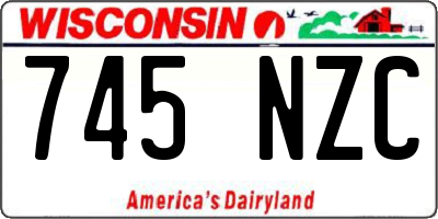 WI license plate 745NZC