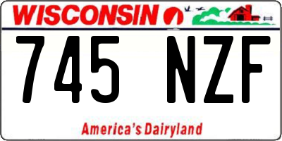 WI license plate 745NZF