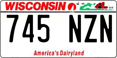 WI license plate 745NZN