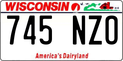 WI license plate 745NZO