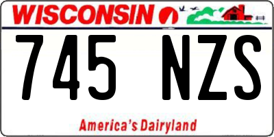 WI license plate 745NZS