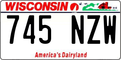 WI license plate 745NZW