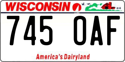 WI license plate 745OAF