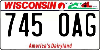 WI license plate 745OAG