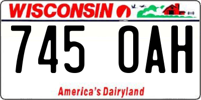 WI license plate 745OAH