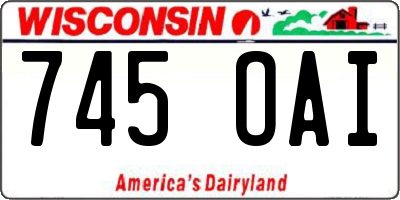 WI license plate 745OAI