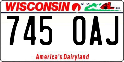 WI license plate 745OAJ