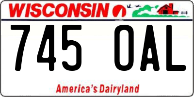 WI license plate 745OAL