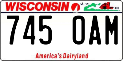 WI license plate 745OAM