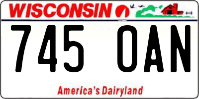 WI license plate 745OAN