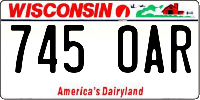 WI license plate 745OAR