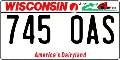 WI license plate 745OAS