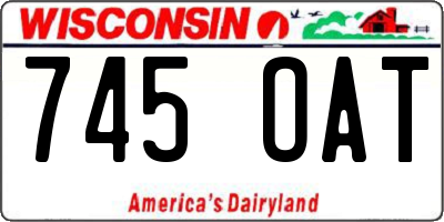 WI license plate 745OAT