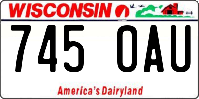 WI license plate 745OAU