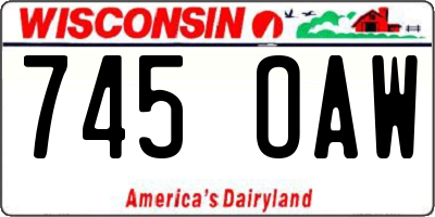 WI license plate 745OAW