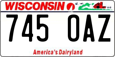 WI license plate 745OAZ