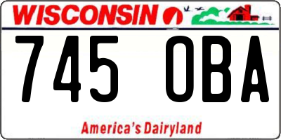 WI license plate 745OBA