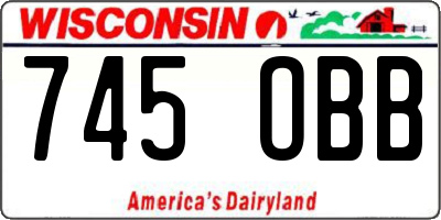 WI license plate 745OBB
