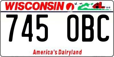 WI license plate 745OBC