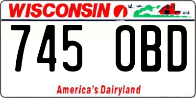 WI license plate 745OBD