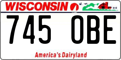 WI license plate 745OBE