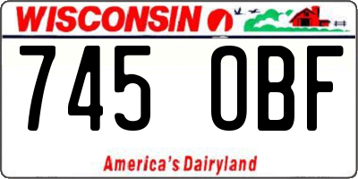 WI license plate 745OBF