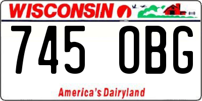WI license plate 745OBG