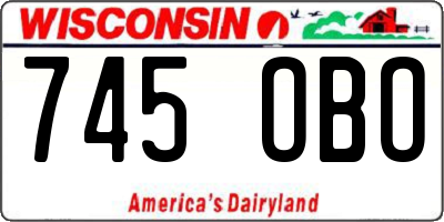 WI license plate 745OBO