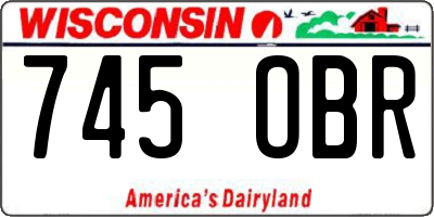 WI license plate 745OBR