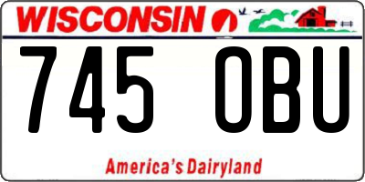 WI license plate 745OBU