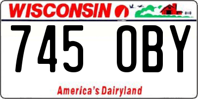 WI license plate 745OBY